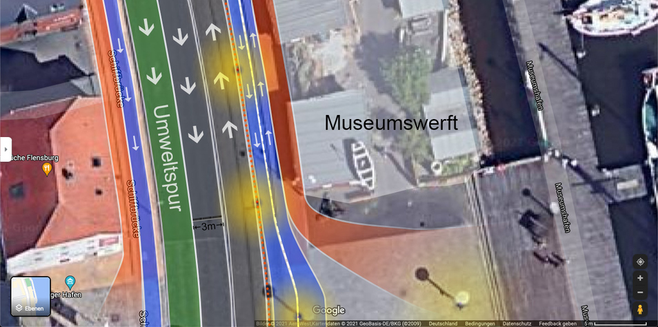 Entwurf der verkehrlichen Neuordnung der Schiffbrücke auf Höhe der Museumswerft